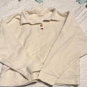 Madewell Cream Sweater with Button Accents